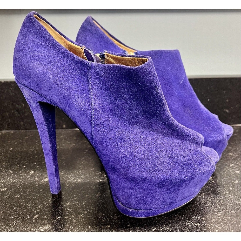 Sam Edelman Blue Suede Peephole Pumps 6" Heel "Taylor" Circus Collection Sz‎ 7.5